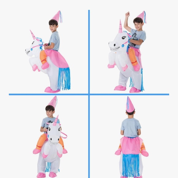 Inflatable Unicorn Ride-On Costume – Kid Size - Picture 3 of 7